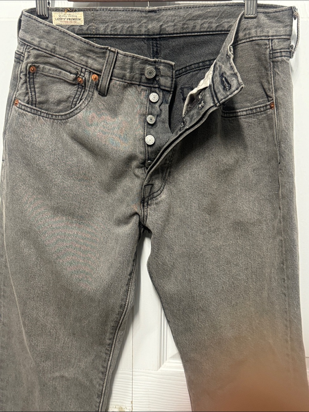 Levi's 501 ‘93 Premium Big E Men's Washed Gray Slim Straight Jeans Size W31X34 - Picture 5 of 14